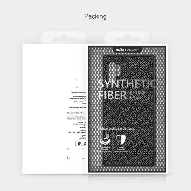 Nillkin - Samsung Galaxy Note 10+/Note 10+ 5G Handy Case - Hülle aus Plastik/Carbon - Synthetic Fiber Series - Plaid schwarz