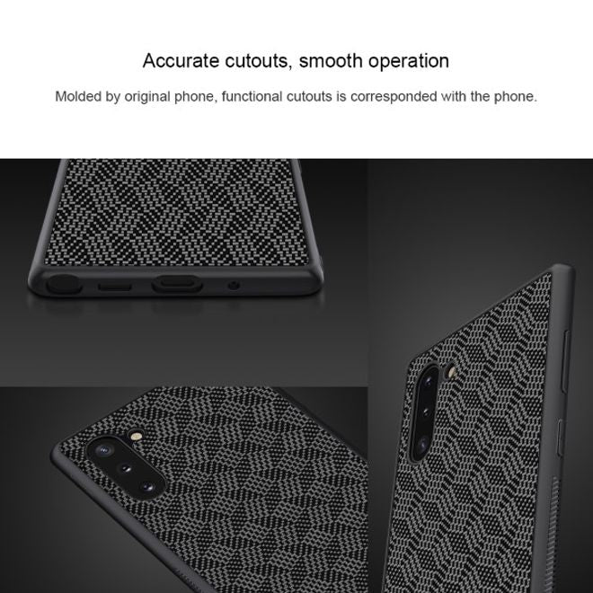 Nillkin - Samsung Galaxy Note 10 Handy Case - Hülle aus Plastik/Carbon - Synthetic Fiber Series - Plaid schwarz