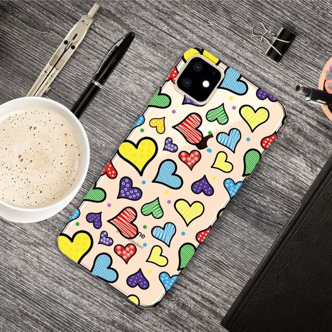 iPhone 11 Phone Case - Softcase Image Plastic Series - Love Hearts