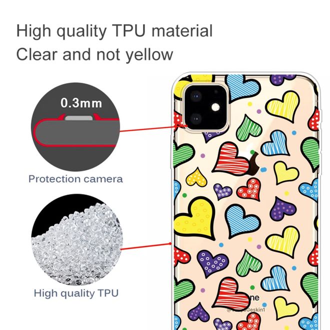 iPhone 11 Phone Case - Softcase Image Plastic Series - Love Hearts