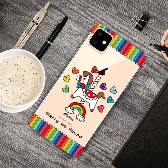 Coque pour iPhone 11 - Série Image Plastic - Motif Cheval et Cœurs