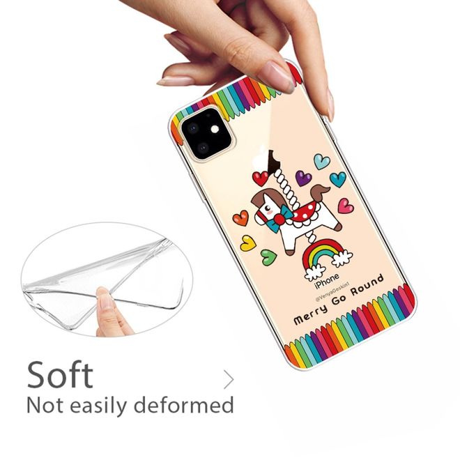 Coque pour iPhone 11 - Série Image Plastic - Motif Cheval et Cœurs