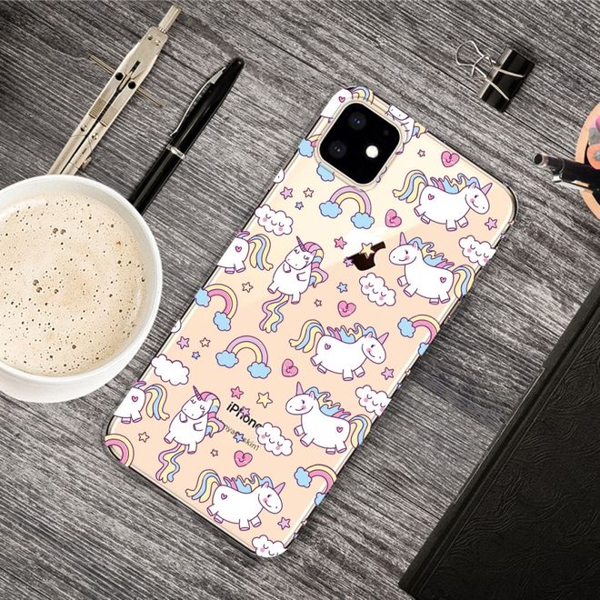 Coque pour iPhone 11 - Série Image Plastic - Licorne et Arc-en-ciel