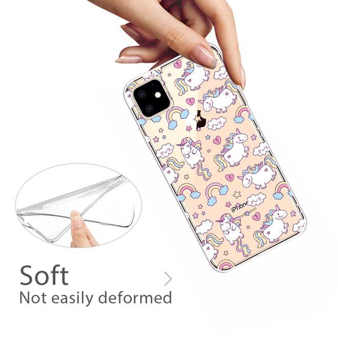 Coque pour iPhone 11 - Série Image Plastic - Licorne et Arc-en-ciel