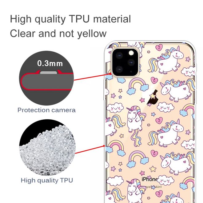 Coque pour iPhone 11 Pro - Série Image Plastic - Licorne et Arc-en-ciel