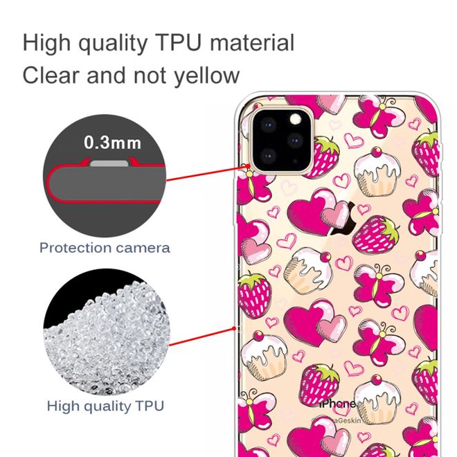 Coque pour iPhone 11 Pro - Série Softcase Image Plastic - Motif Bonbons et Cœurs