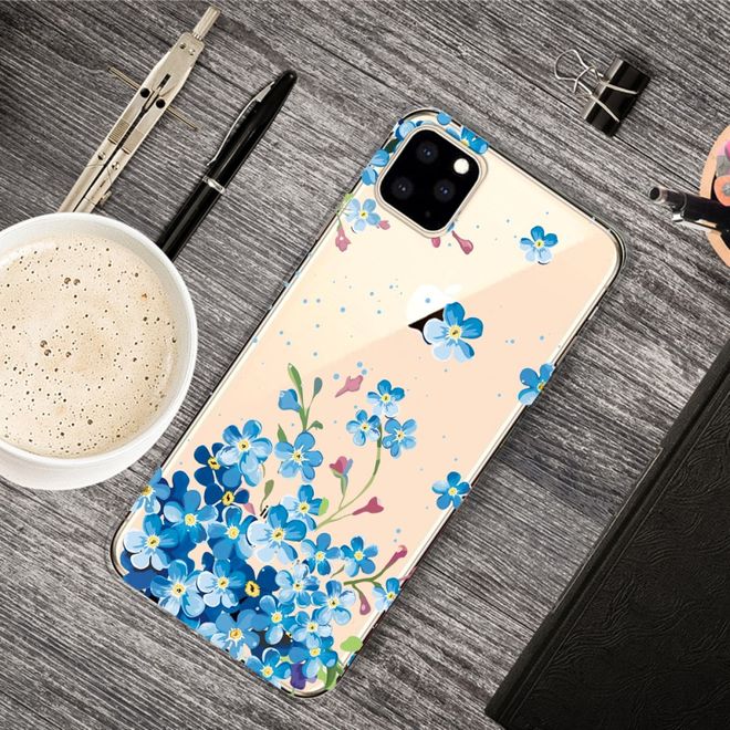 iPhone 11 Pro Max Handyhülle - Softcase Image Plastik Series - blaue Blumen
