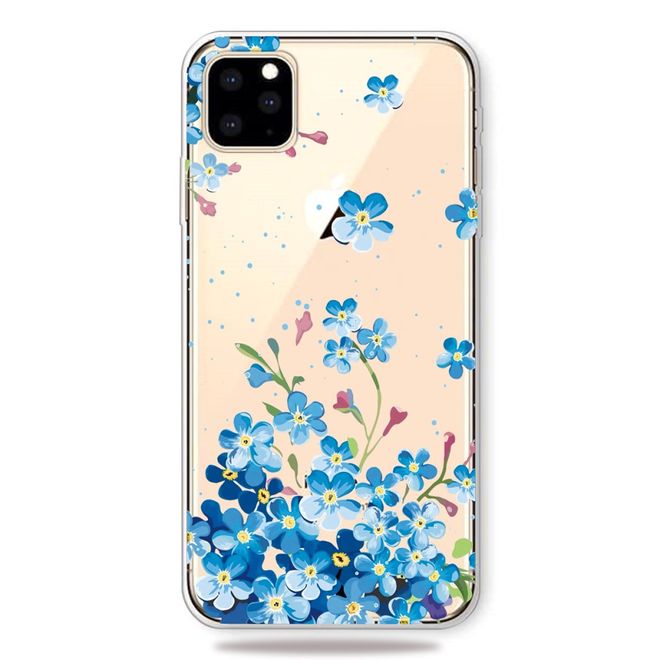 iPhone 11 Pro Max Handyhülle - Softcase Image Plastik Series - blaue Blumen