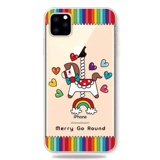 Coque pour iPhone 11 Pro Max - Série Image Plastic - Motif Cheval et Cœurs