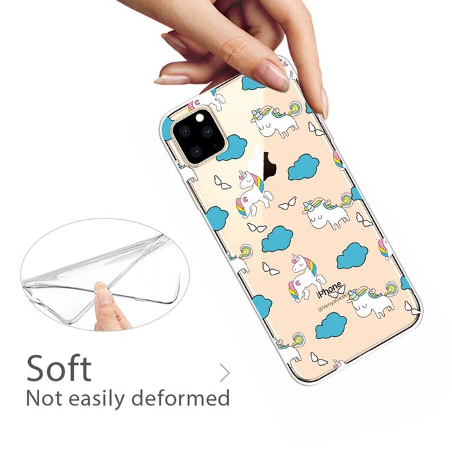 Coque pour iPhone 11 Pro Max - Série Softcase Image Plastic - Licornes et nuages