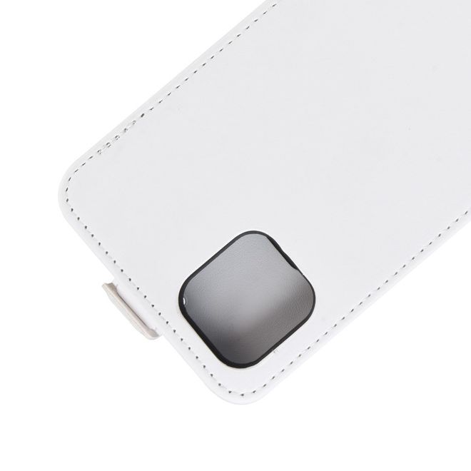 Étui pour iPhone 11 Pro Max - Étui à rabat en cuir Crazy Horse - Format vertical - Blanc
