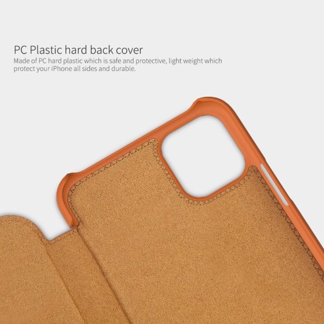 Nillkin - iPhone 11 Pro Max Hülle - Leder Book Case - Qin Series - weiss