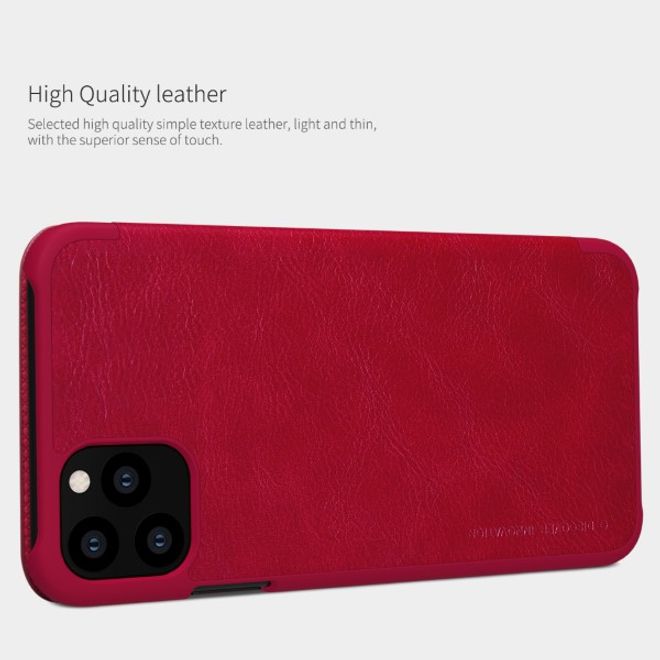 Nillkin - iPhone 11 Pro Max Hülle - Leder Book Case - Qin Series - braun