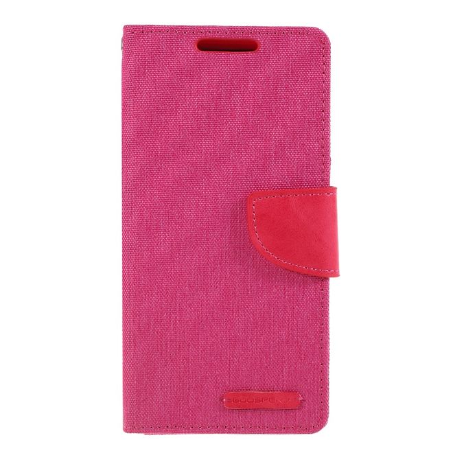 Goospery - Samsung Galaxy Note 10 Hülle - Leder/Stoff Case - Canvas Diary Series - pink