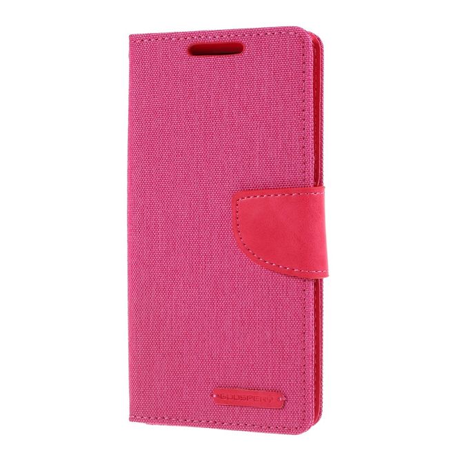 Goospery - Samsung Galaxy Note 10 Hülle - Leder/Stoff Case - Canvas Diary Series - pink