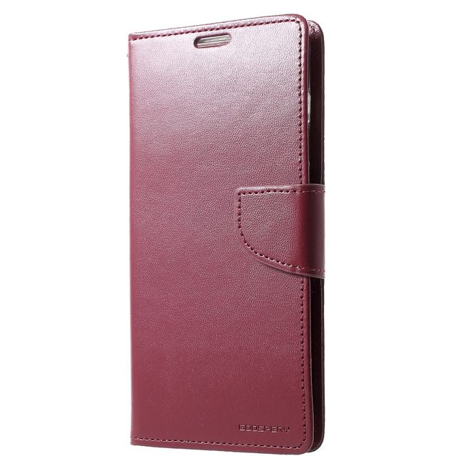 Goospery - iPhone 11 Pro Hülle - Leder Bookcover - Bravo Diary Series - weinrot