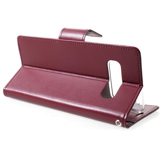 Goospery - iPhone 11 Pro Hülle - Leder Bookcover - Bravo Diary Series - weinrot