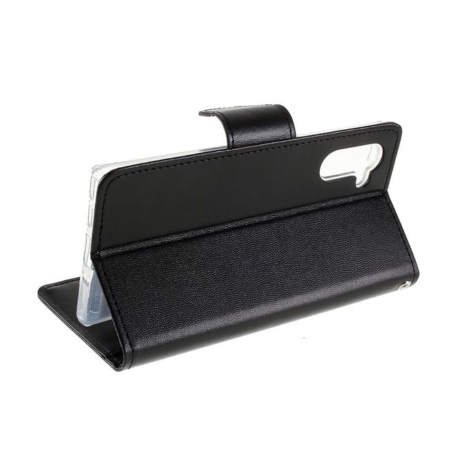 Goospery - Samsung Galaxy Note 10 Hülle - Leder Bookcover - Bravo Diary Series - schwarz