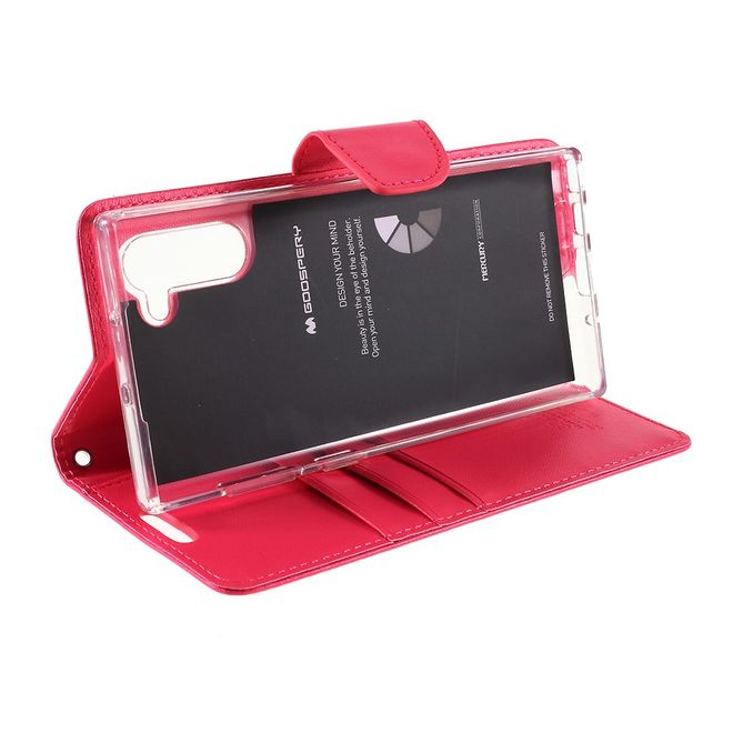 Goospery - Samsung Galaxy Note 10 Hülle - Leder Bookcover - Bravo Diary Series - pink