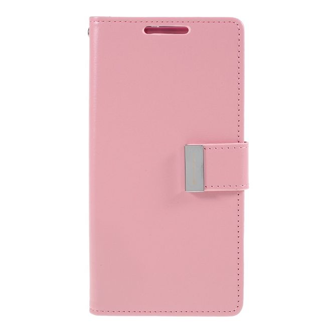 Goospery - Samsung Galaxy Note 10 Hülle - Leder Bookcover - Rich Diary Series - rosa/pink