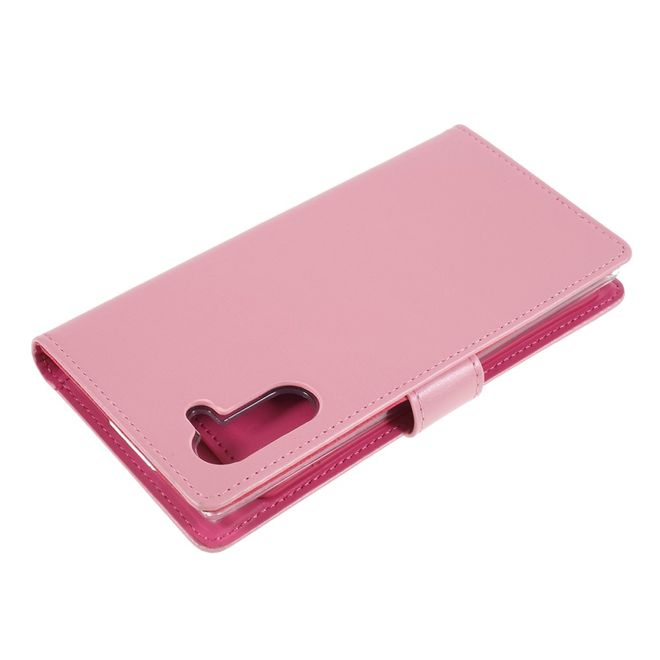 Goospery - Samsung Galaxy Note 10 Hülle - Leder Bookcover - Rich Diary Series - rosa/pink