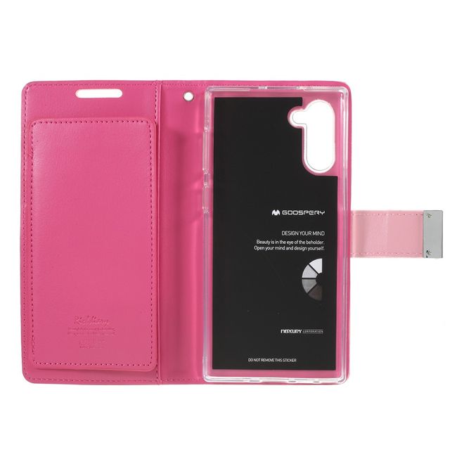Goospery - Samsung Galaxy Note 10 Hülle - Leder Bookcover - Rich Diary Series - rosa/pink