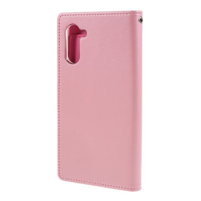 Goospery - Samsung Galaxy Note 10 Hülle - Leder Bookcover - Rich Diary Series - rosa/pink