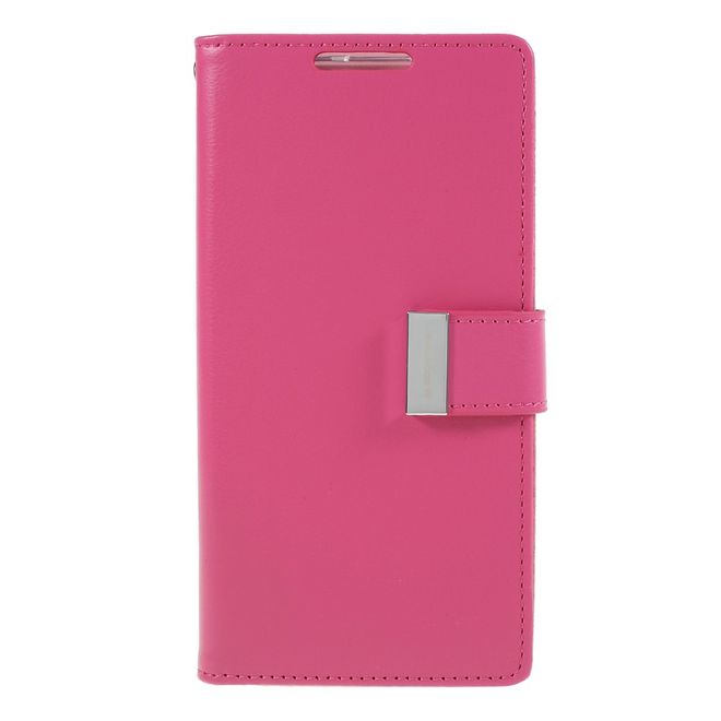 Goospery - Samsung Galaxy Note 10 Hülle - Leder Bookcover - Rich Diary Series - pink/rosa