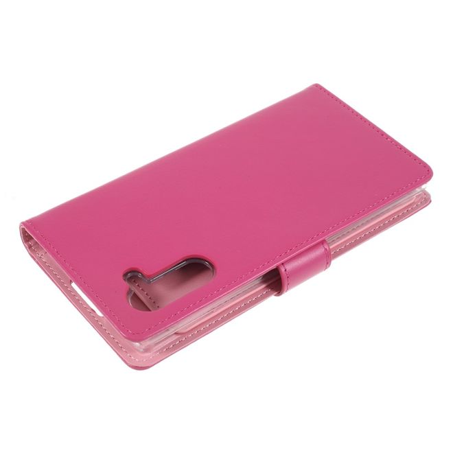 Goospery - Samsung Galaxy Note 10 Hülle - Leder Bookcover - Rich Diary Series - pink/rosa