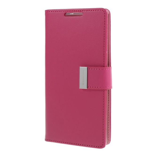 Goospery - Samsung Galaxy Note 10 Hülle - Leder Bookcover - Rich Diary Series - pink/rosa
