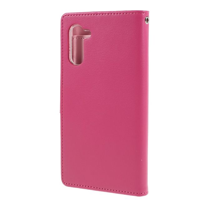 Goospery - Samsung Galaxy Note 10 Hülle - Leder Bookcover - Rich Diary Series - pink/rosa