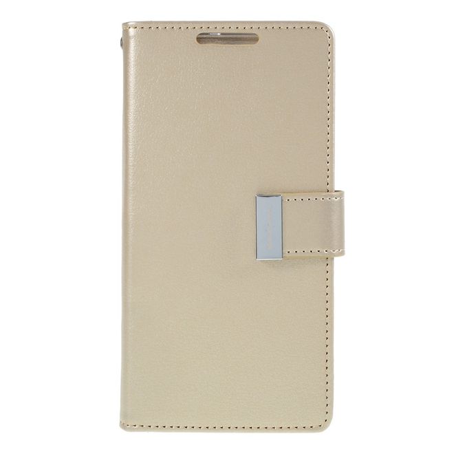 Goospery - Samsung Galaxy Note 10 Hülle - Leder Bookcover - Rich Diary Series - gold
