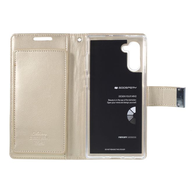 Goospery - Samsung Galaxy Note 10 Hülle - Leder Bookcover - Rich Diary Series - gold