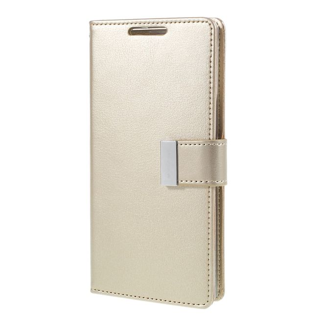 Goospery - Samsung Galaxy Note 10 Hülle - Leder Bookcover - Rich Diary Series - gold
