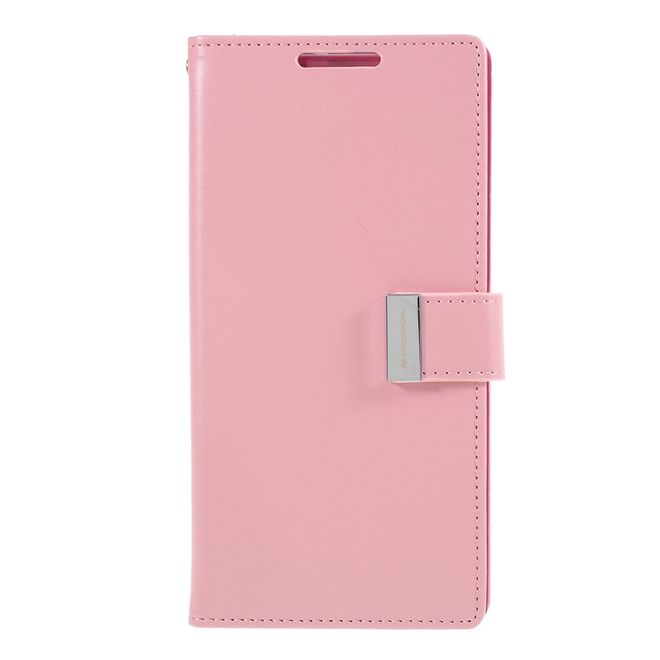 Goospery - Samsung Galaxy Note 10+ / Note 10+ 5G Hülle - Leder Bookcover - Rich Diary Series - rosa/pink