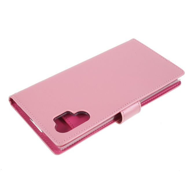 Goospery - Samsung Galaxy Note 10+ / Note 10+ 5G Hülle - Leder Bookcover - Rich Diary Series - rosa/pink