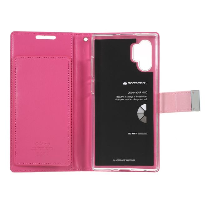 Goospery - Samsung Galaxy Note 10+ / Note 10+ 5G Hülle - Leder Bookcover - Rich Diary Series - rosa/pink