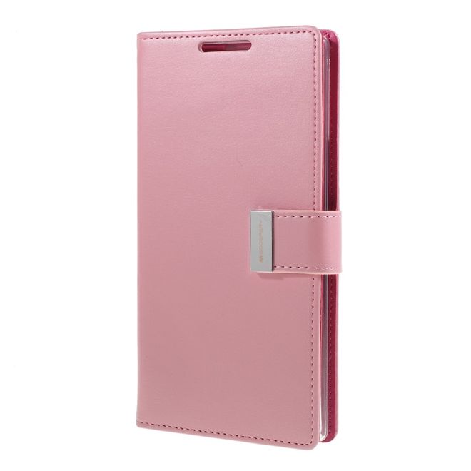 Goospery - Samsung Galaxy Note 10+ / Note 10+ 5G Hülle - Leder Bookcover - Rich Diary Series - rosa/pink