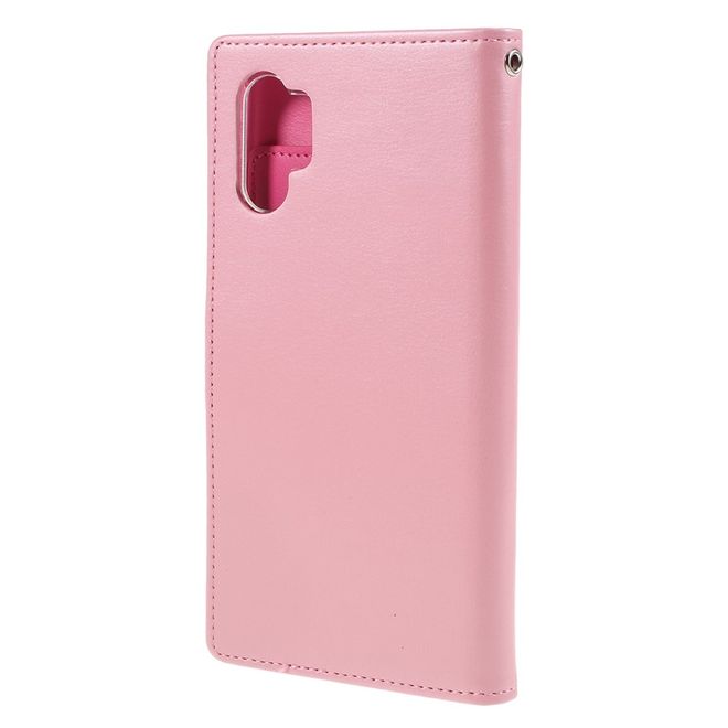 Goospery - Samsung Galaxy Note 10+ / Note 10+ 5G Hülle - Leder Bookcover - Rich Diary Series - rosa/pink