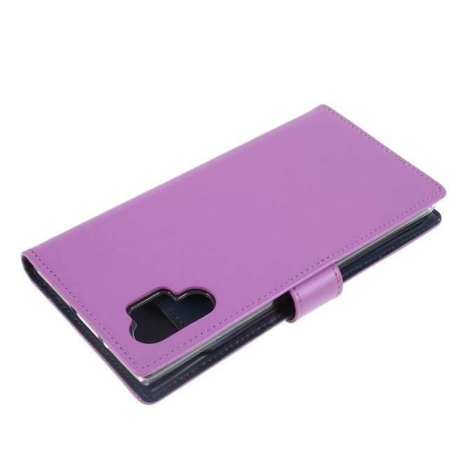 Goospery - Samsung Galaxy Note 10+ / Note 10+ 5G Hülle - Leder Bookcover - Rich Diary Series - purpur/navy