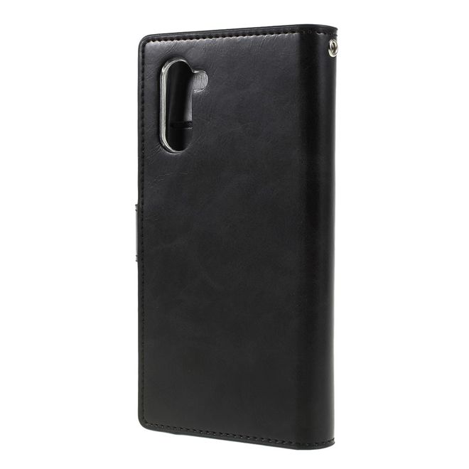 Goospery - Samsung Galaxy Note 10 Hülle - Leder Bookcover - Mansoor Diary Series - schwarz