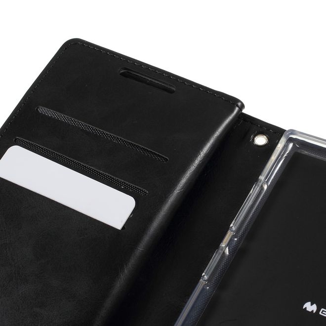 Goospery - Samsung Galaxy Note 10 Hülle - Leder Bookcover - Mansoor Diary Series - schwarz