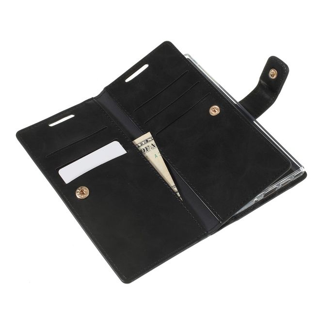 Goospery - Samsung Galaxy Note 10 Hülle - Leder Bookcover - Mansoor Diary Series - schwarz