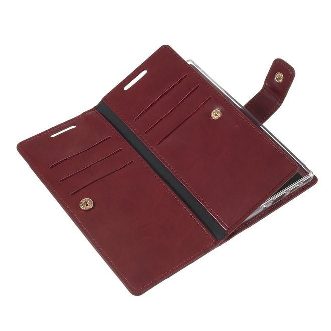 Goospery - Samsung Galaxy Note 10 Hülle - Leder Bookcover - Mansoor Diary Series - weinrot