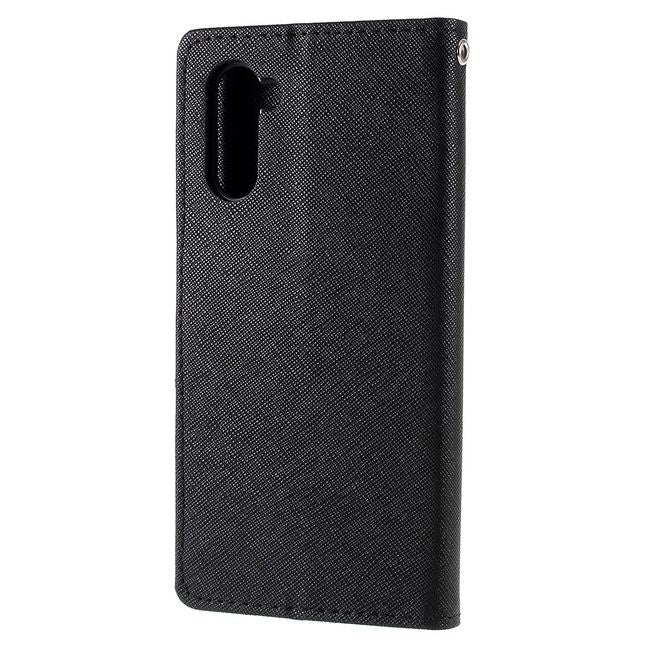 Goospery - Samsung Galaxy Note 10 Hülle - Handy Bookcover - Fancy Diary Series - schwarz