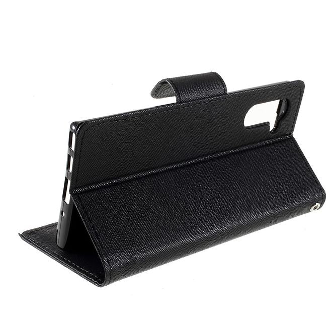 Goospery - Samsung Galaxy Note 10 Hülle - Handy Bookcover - Fancy Diary Series - schwarz