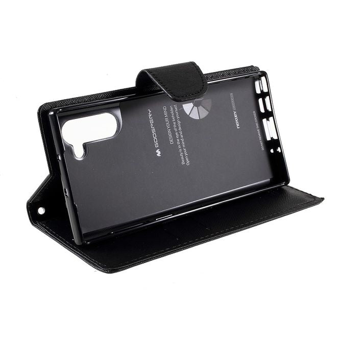Goospery - Samsung Galaxy Note 10 Hülle - Handy Bookcover - Fancy Diary Series - schwarz