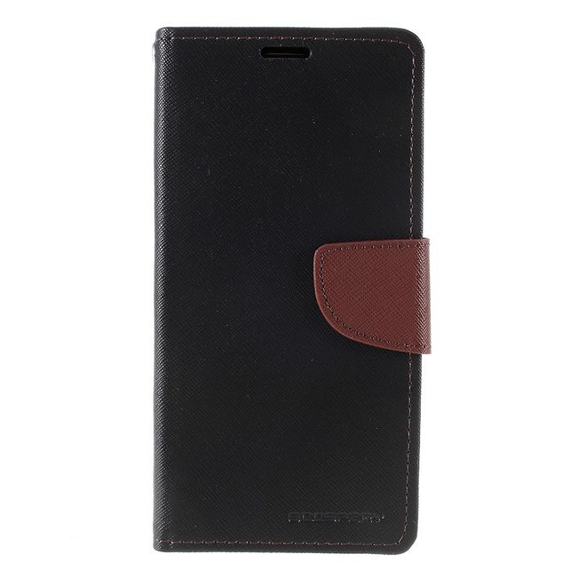 Goospery - Samsung Galaxy Note 10 Hülle - Handy Bookcover - Fancy Diary Series - schwarz/braun