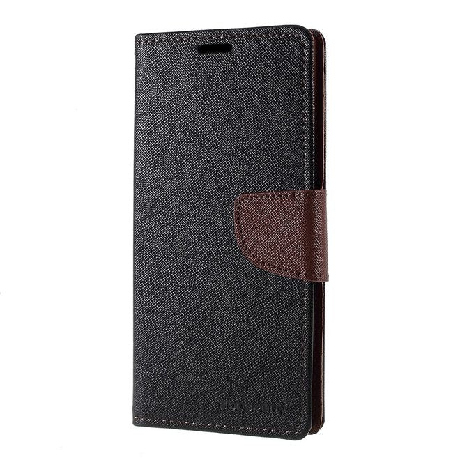 Goospery - Samsung Galaxy Note 10 Hülle - Handy Bookcover - Fancy Diary Series - schwarz/braun