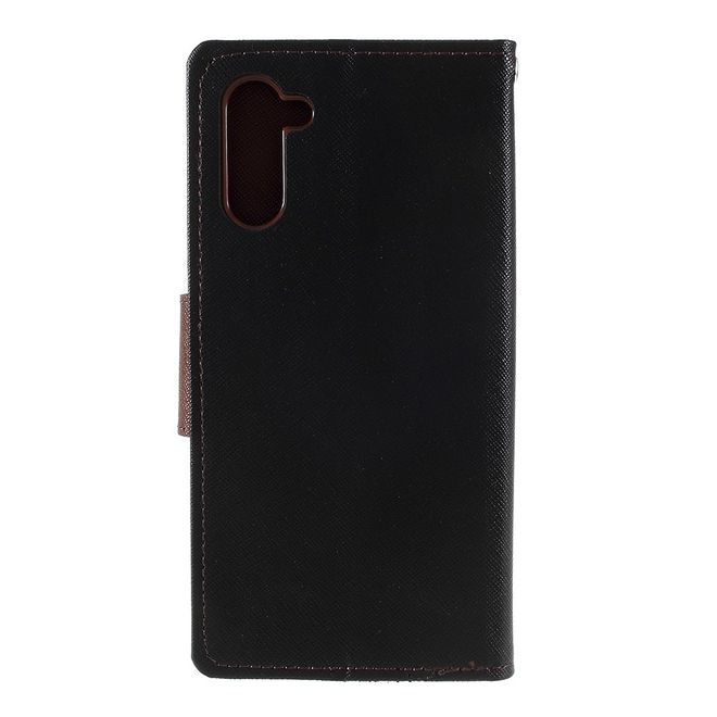 Goospery - Samsung Galaxy Note 10 Hülle - Handy Bookcover - Fancy Diary Series - schwarz/braun